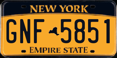 NY license plate GNF5851