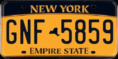NY license plate GNF5859