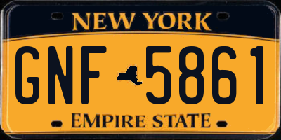 NY license plate GNF5861