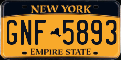 NY license plate GNF5893