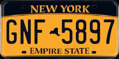 NY license plate GNF5897