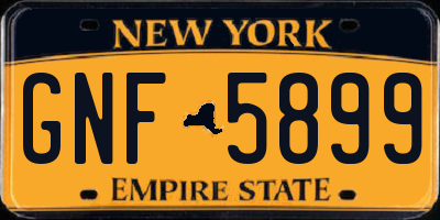 NY license plate GNF5899