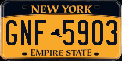 NY license plate GNF5903