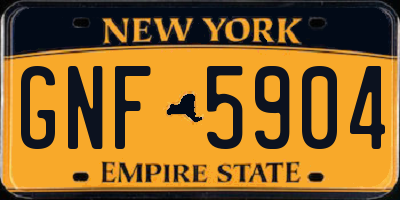 NY license plate GNF5904