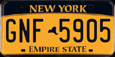 NY license plate GNF5905