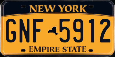 NY license plate GNF5912