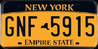 NY license plate GNF5915