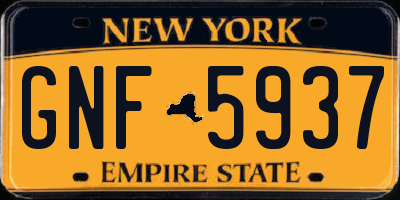NY license plate GNF5937