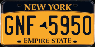 NY license plate GNF5950