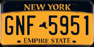 NY license plate GNF5951