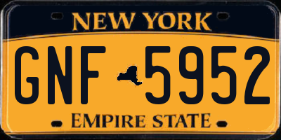 NY license plate GNF5952