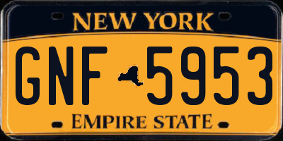 NY license plate GNF5953