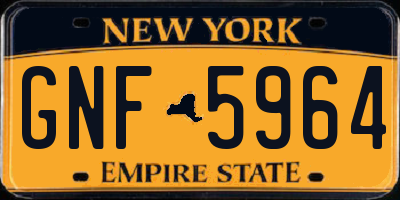 NY license plate GNF5964