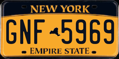 NY license plate GNF5969