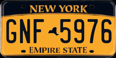 NY license plate GNF5976