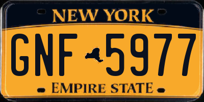 NY license plate GNF5977