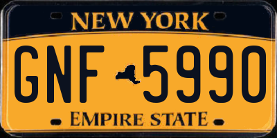 NY license plate GNF5990