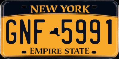 NY license plate GNF5991