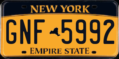 NY license plate GNF5992