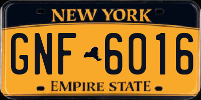 NY license plate GNF6016