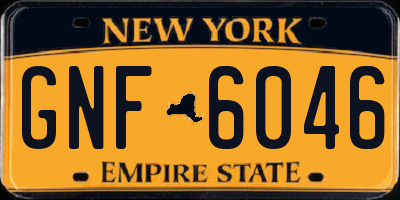NY license plate GNF6046
