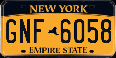 NY license plate GNF6058