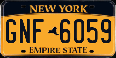 NY license plate GNF6059