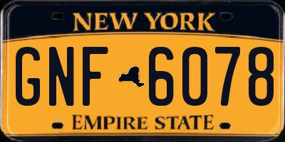 NY license plate GNF6078