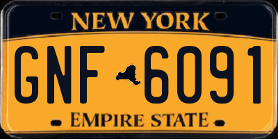 NY license plate GNF6091
