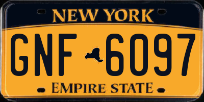 NY license plate GNF6097