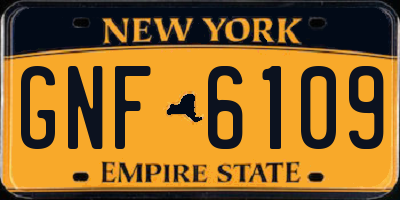 NY license plate GNF6109