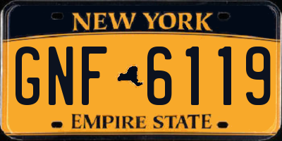 NY license plate GNF6119