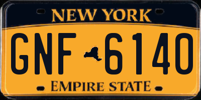NY license plate GNF6140