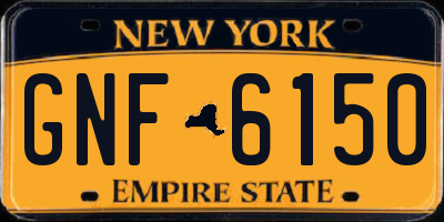 NY license plate GNF6150