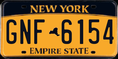 NY license plate GNF6154
