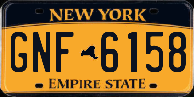 NY license plate GNF6158