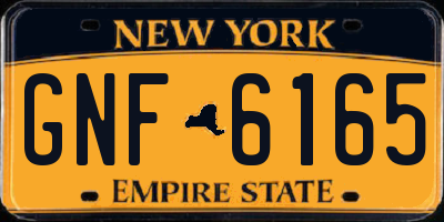 NY license plate GNF6165