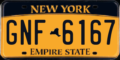 NY license plate GNF6167
