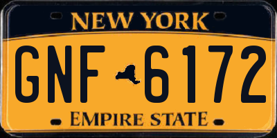 NY license plate GNF6172