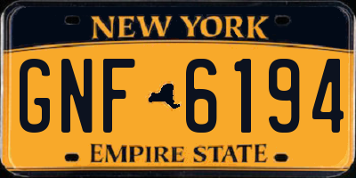 NY license plate GNF6194