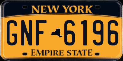 NY license plate GNF6196