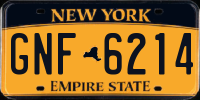 NY license plate GNF6214