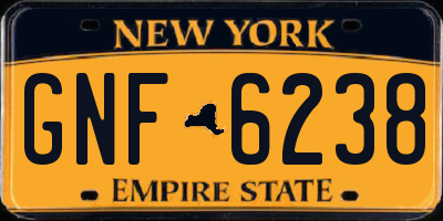 NY license plate GNF6238