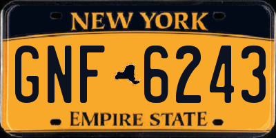 NY license plate GNF6243