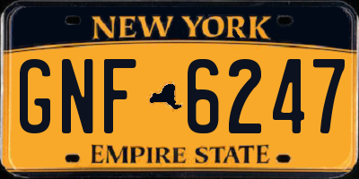 NY license plate GNF6247