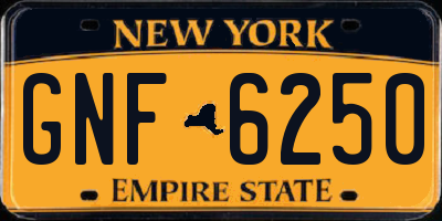 NY license plate GNF6250