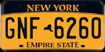 NY license plate GNF6260