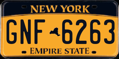 NY license plate GNF6263