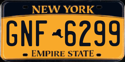 NY license plate GNF6299