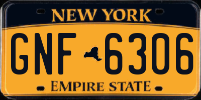 NY license plate GNF6306